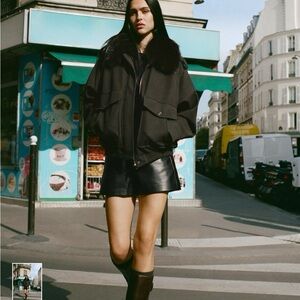 Zara - NWT faux, leather, high waisted shorts